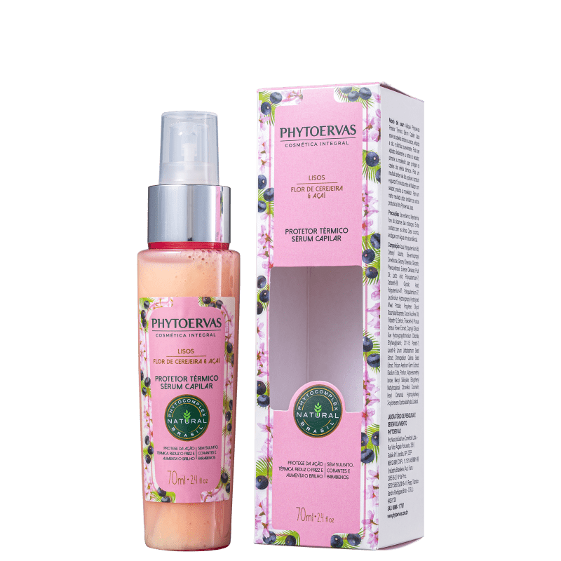 Protetor Térmico Phytoervas Lisos Flor de Cerejeira e Açaí 70ml