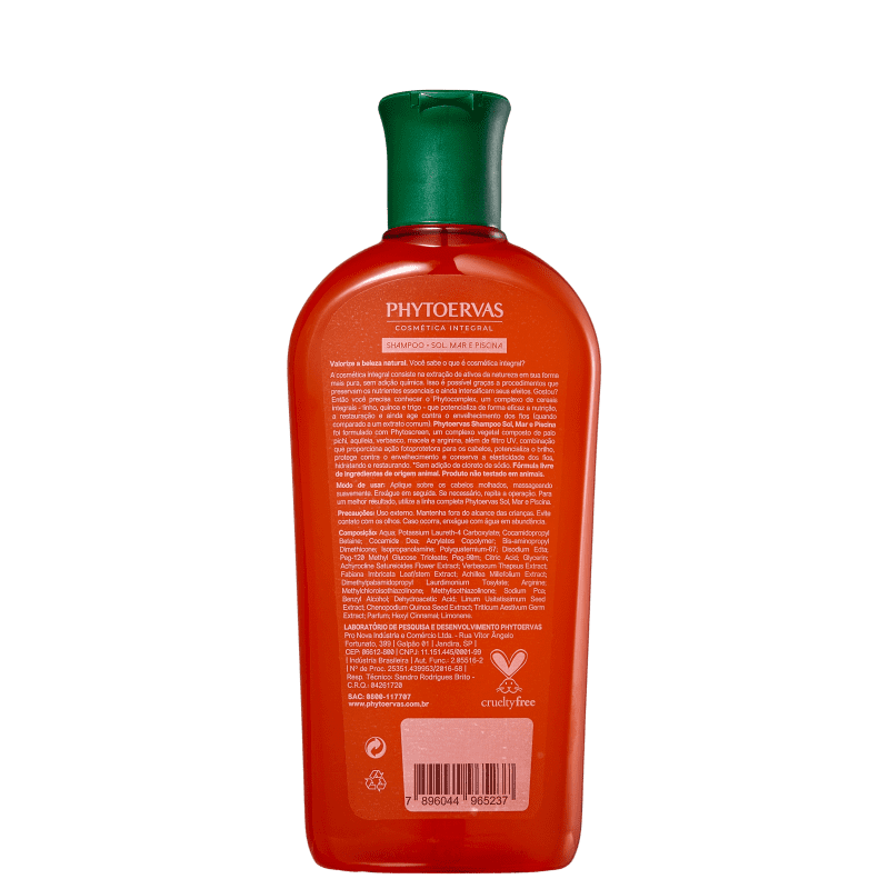 Shampoo Phytoervas Sol, mar e piscina com proteção UV 250ml - resgata o  brilho e protege os cabelos