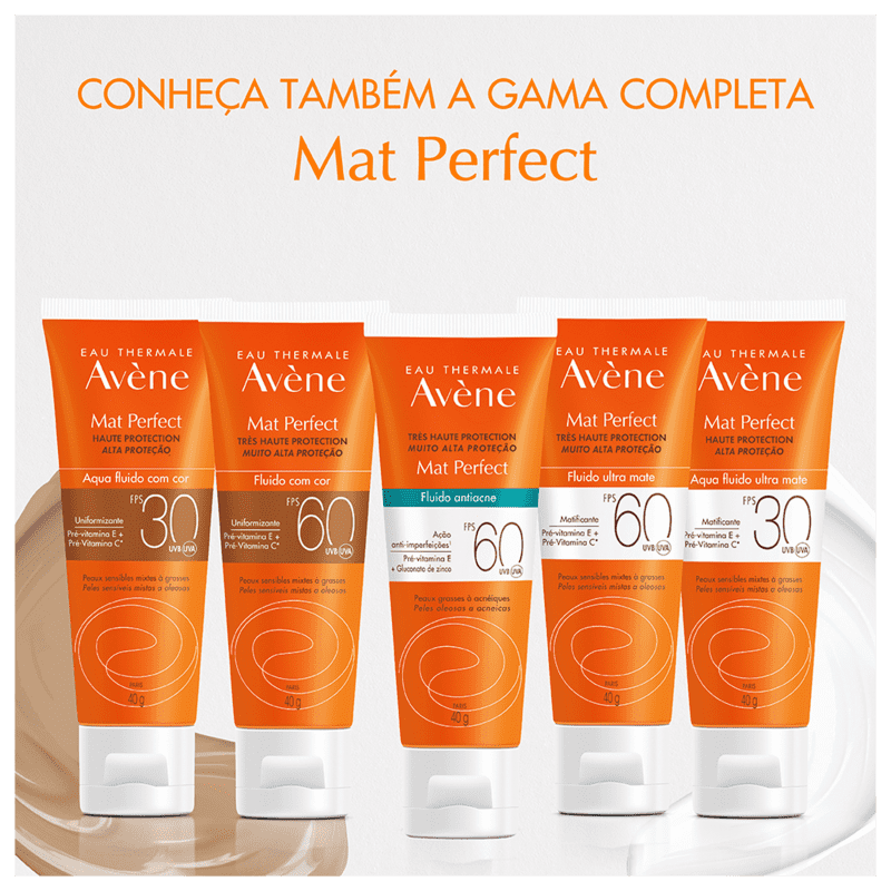 Avène Mat Perfect Fluido Ultra Mate FPS 60 - Protetor Solar 40g