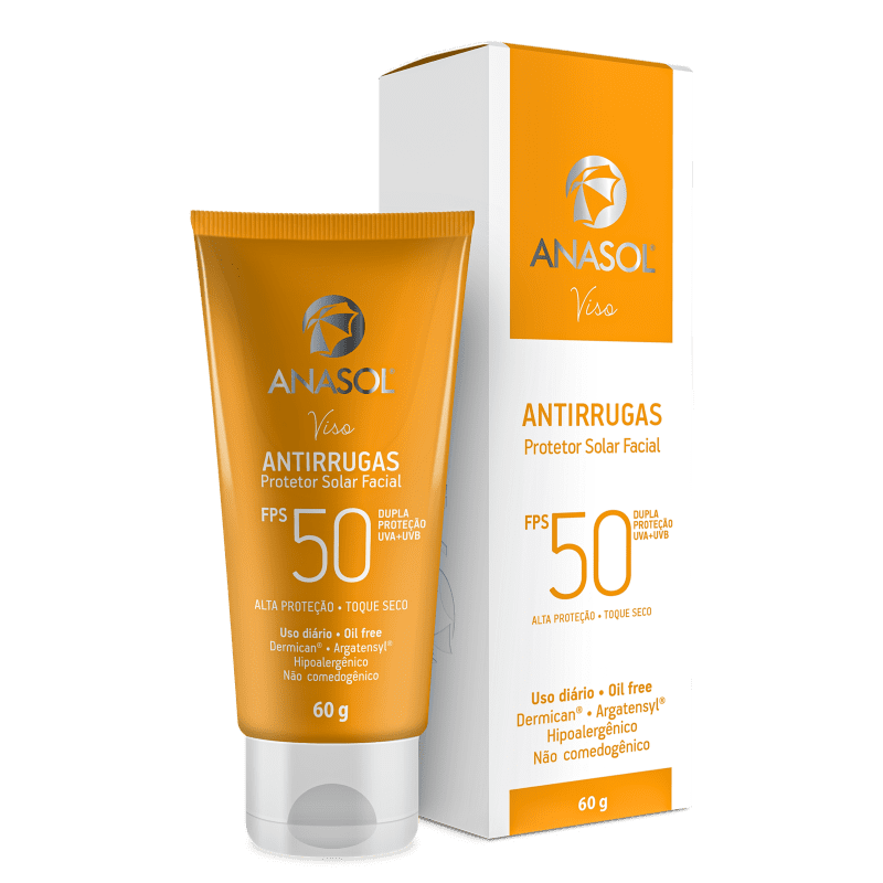 Protetor Solar Anasol Viso Antirrugas FPS50 Facial 60g