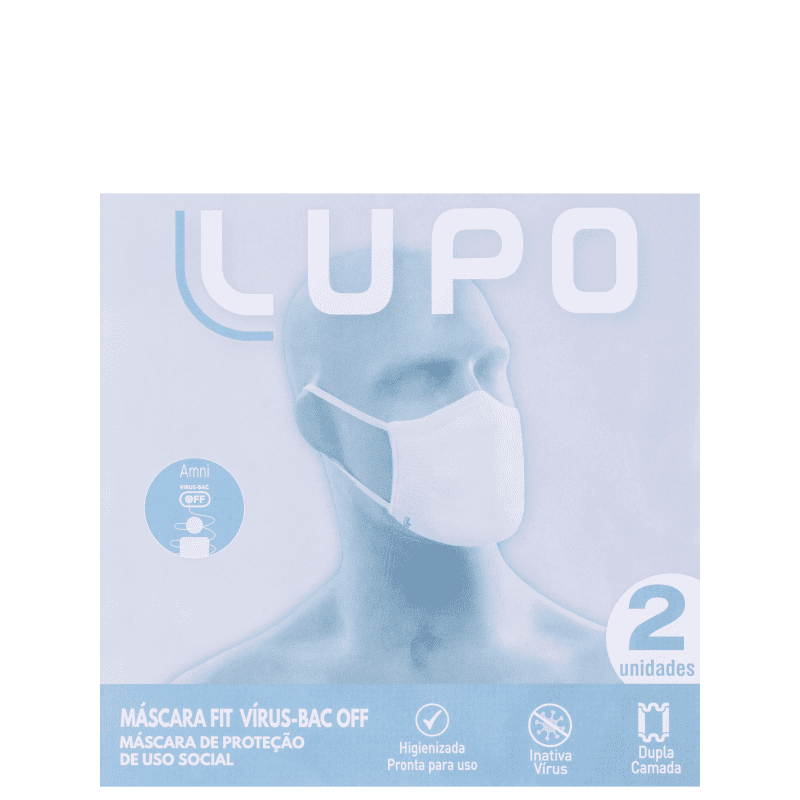 Lupo Vírus Bac-Off Preta - Máscara de Proteção (2 Unidades)