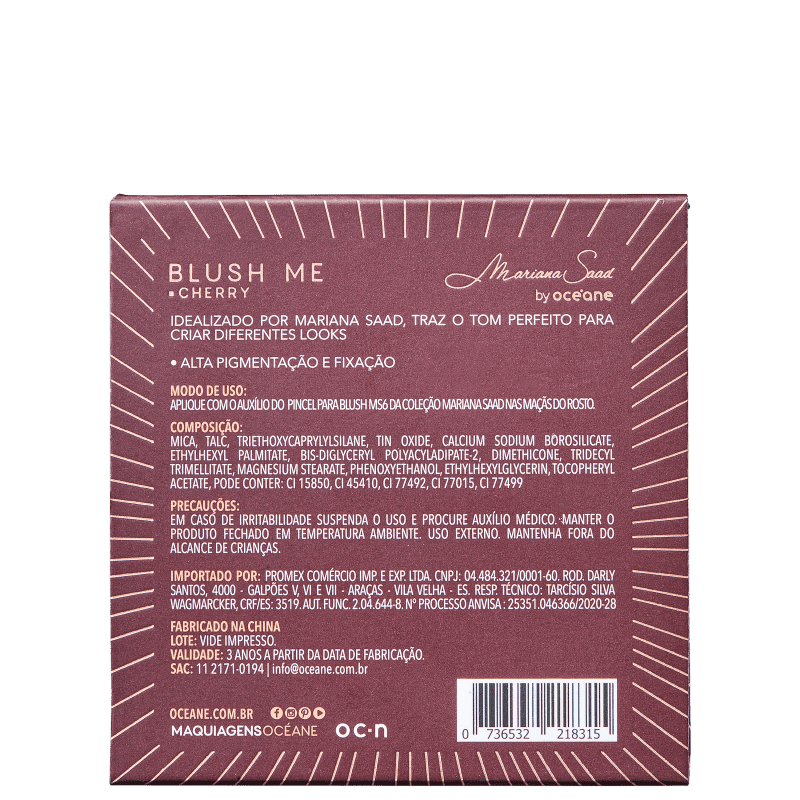 Mariana Saad by Océane Blush Me Cherry - Blush 6,5g