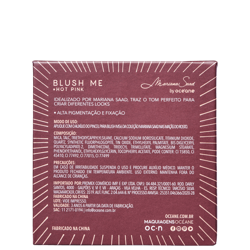 Mariana Saad by Océane Blush Me Hot Pink - Blush 6,5g