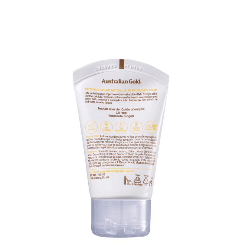 Protetor Solar Australian Gold Antipoluição FPS30 Facial 50g