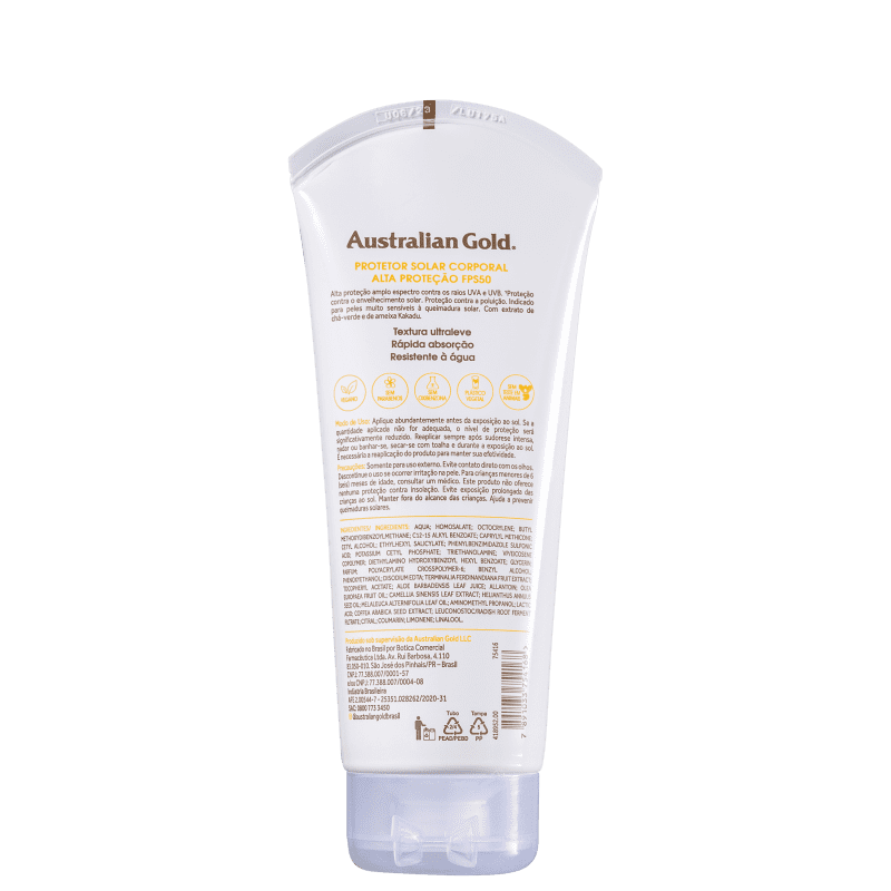 Australian Gold Gel Creme FPS 50 - Protetor Solar 200g