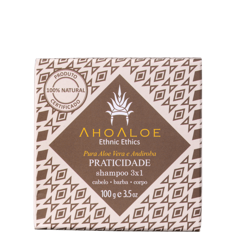 Shampoo Sólido Ahoaloe Praticidade 3x1 100g