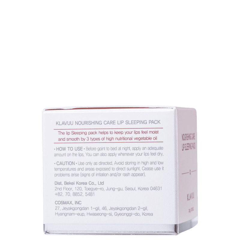 Klavuu Nourishing Care Lip Sleeping Pack - Hidratante Labial Noturno 20g