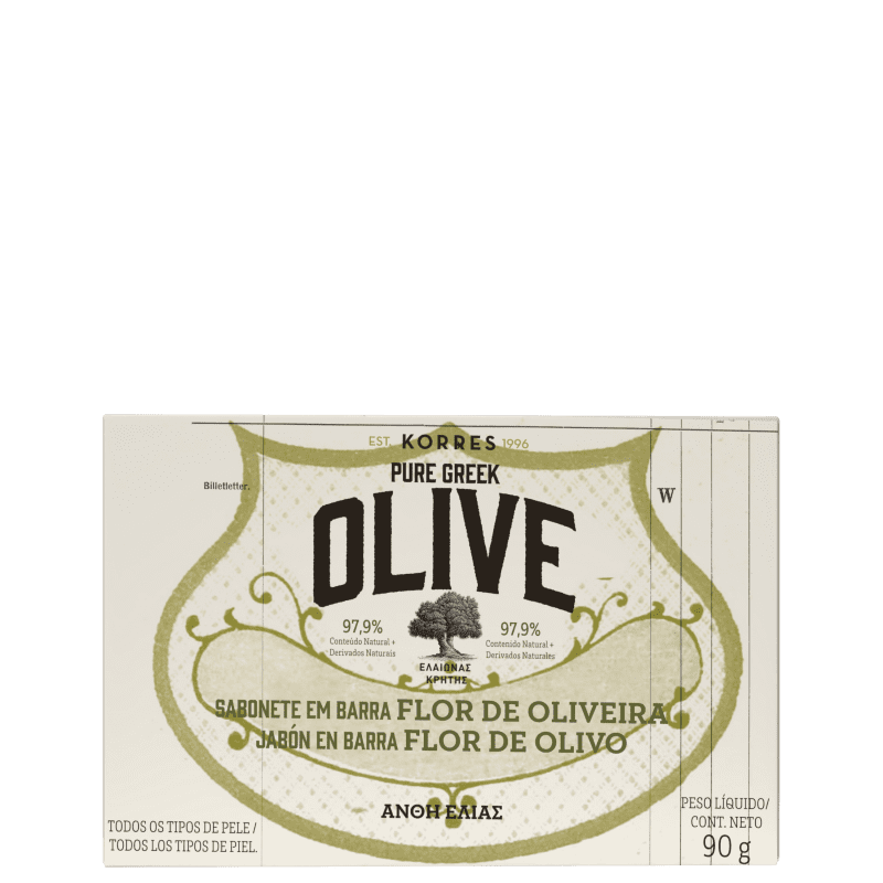 Korres Flor de Oliveira Sabonete em Barra – 90g