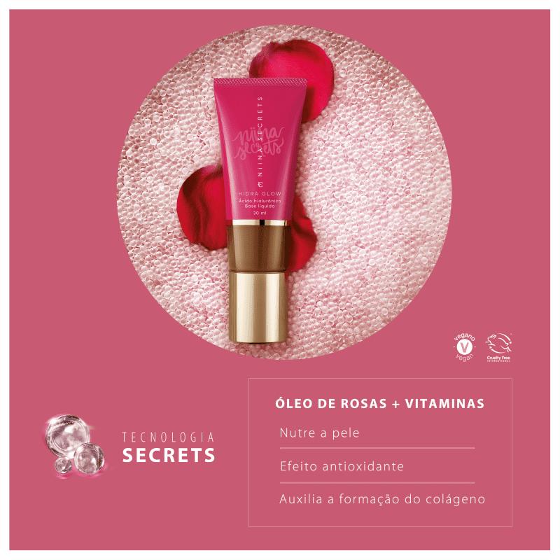 Base Líquida Eudora Niina Secrets Hidra Glow 45 30ml