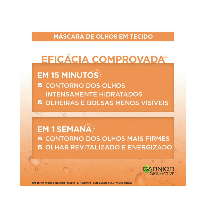 Garnier SkinActive Hidra Bomb Suco de Laranja e Ácido Hialurônico - Máscara para Área dos Olhos 6g