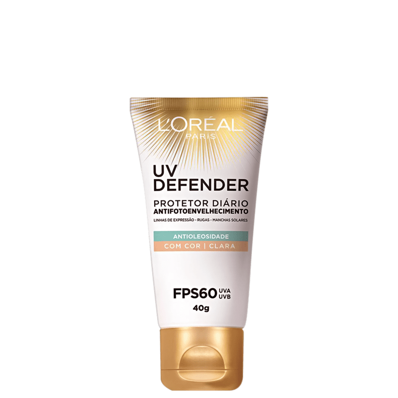 L'Oréal Paris UV Defender Antioleosidade FPS 60 Clara - Protetor Solar Facial 40g