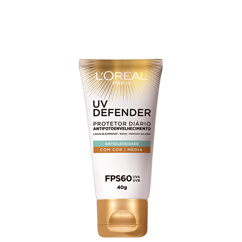 L'Oréal Paris UV Defender Antioleosidade FPS 60 Média - Protetor Solar Facial 40g