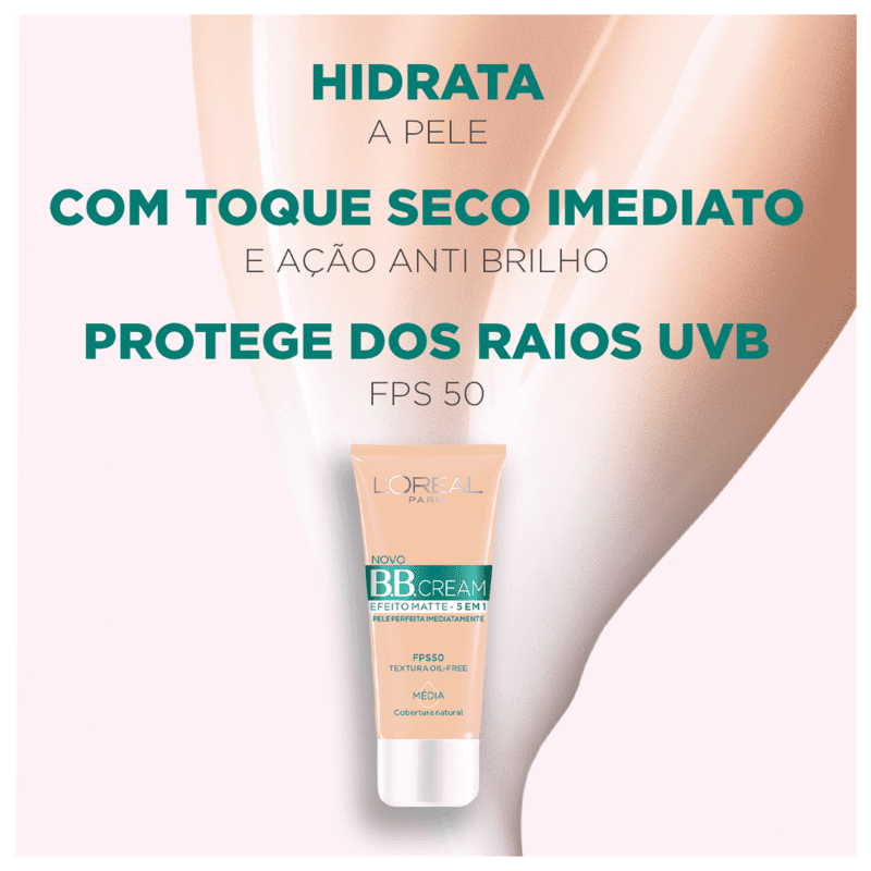 L'Oréal Paris 5 em 1 Efeito Matte FPS 50 Clara - BB Cream 30g