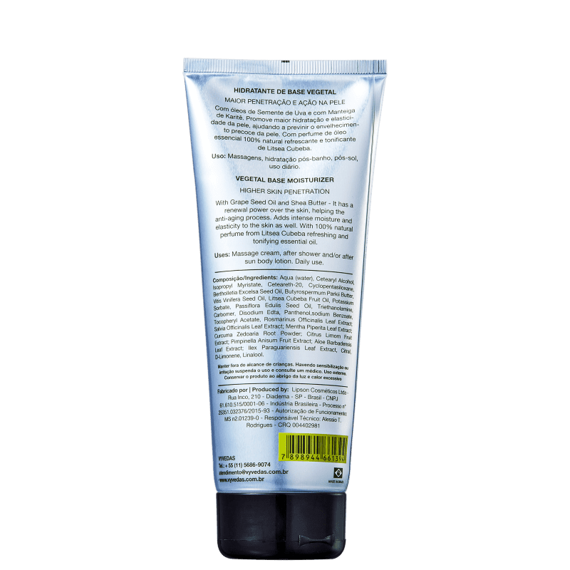 Vyvedas Litsea Cubeba - Hidratante Corporal 230g