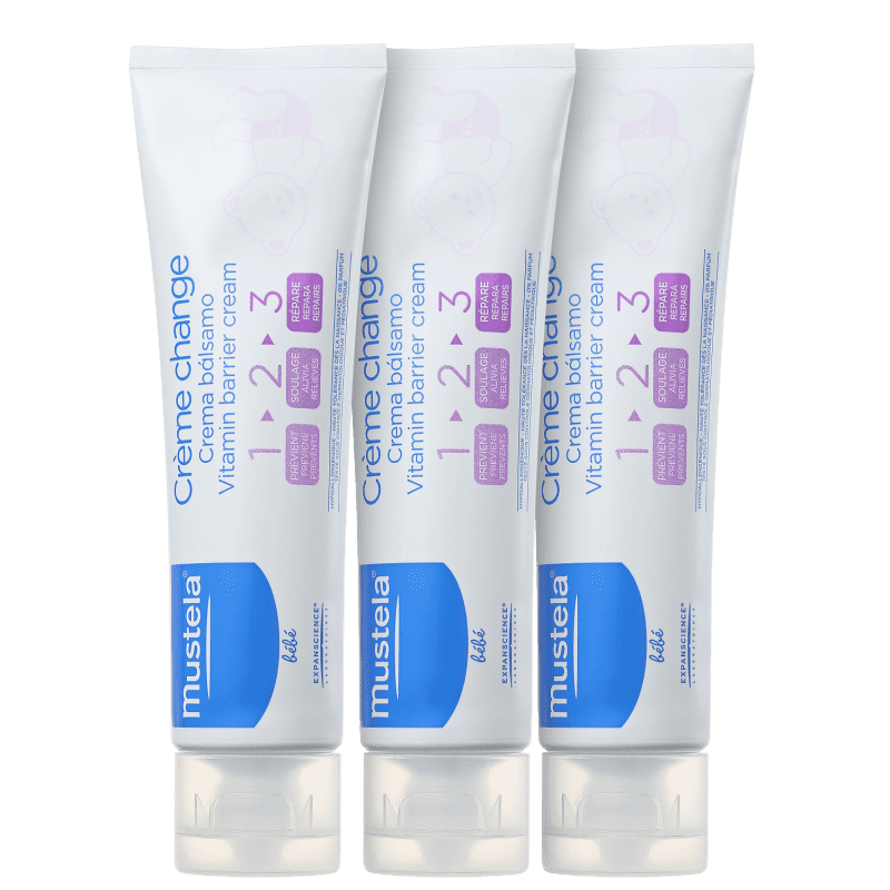 Kit Mustela Bébé Creme Vitaminado Preventivo 123 - Creme para Assaduras 3x100ml