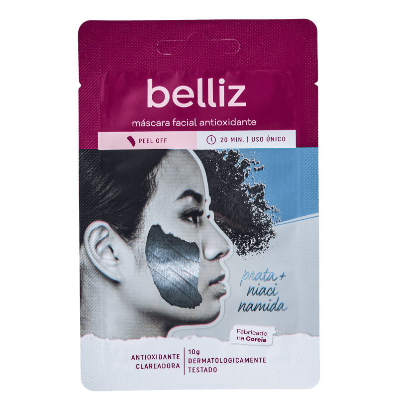 Belliz Antioxidante Prata + Niacinamida - Máscara Facial 10g Menor preço em Belliz Antioxidante Prata + Niacinamida - Máscara Facial 10g