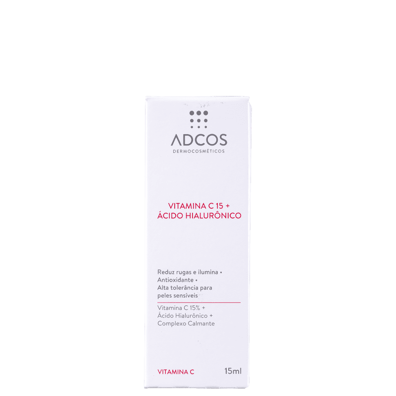 Adcos Vitamina C 15 + Ácido Hialurônico - Sérum Anti-idade 15ml