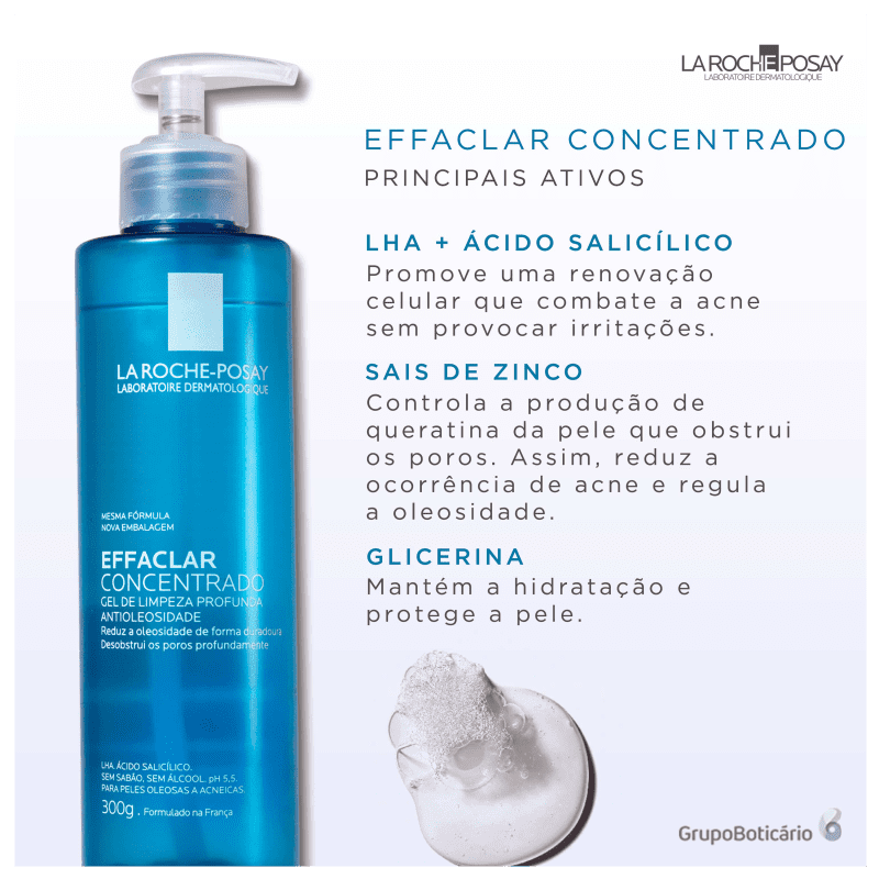 La Roche-Posay Effaclar Concentrado - Gel de Limpeza Facial 300g