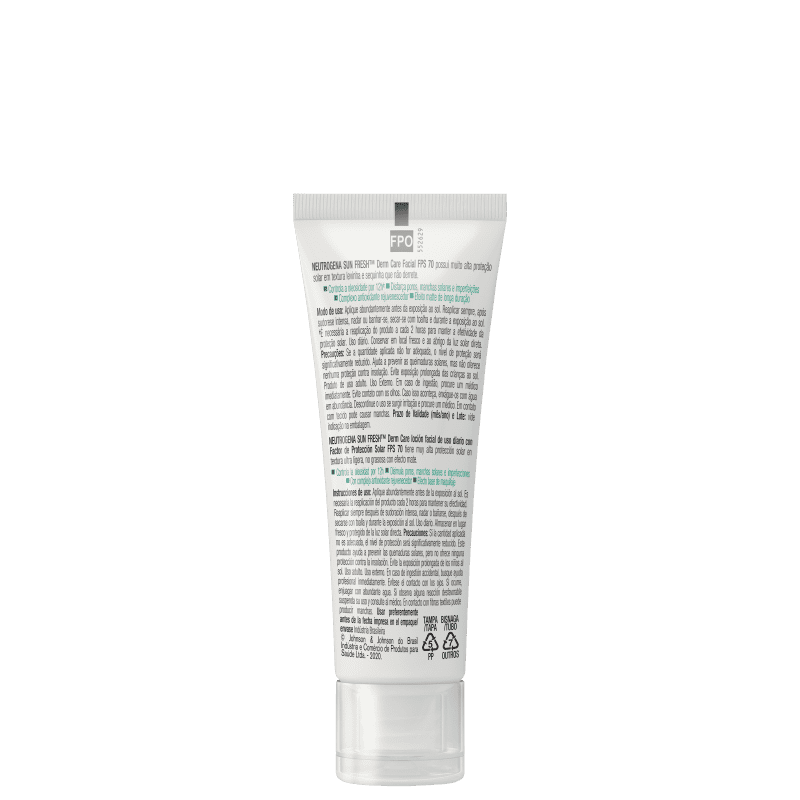 Neutrogena Sun Fresh Derm Care FPS 70 Pele Negra - Protetor Solar Facial 40g