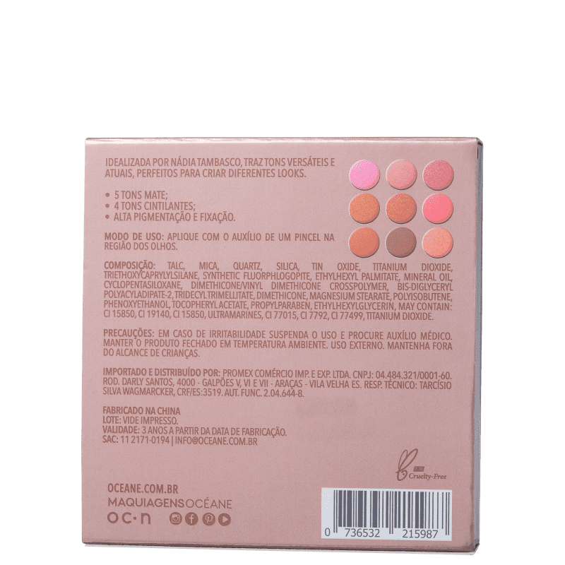 Nádia Tambasco by Océane To Go Nude - Paleta de Sombras 7,2g