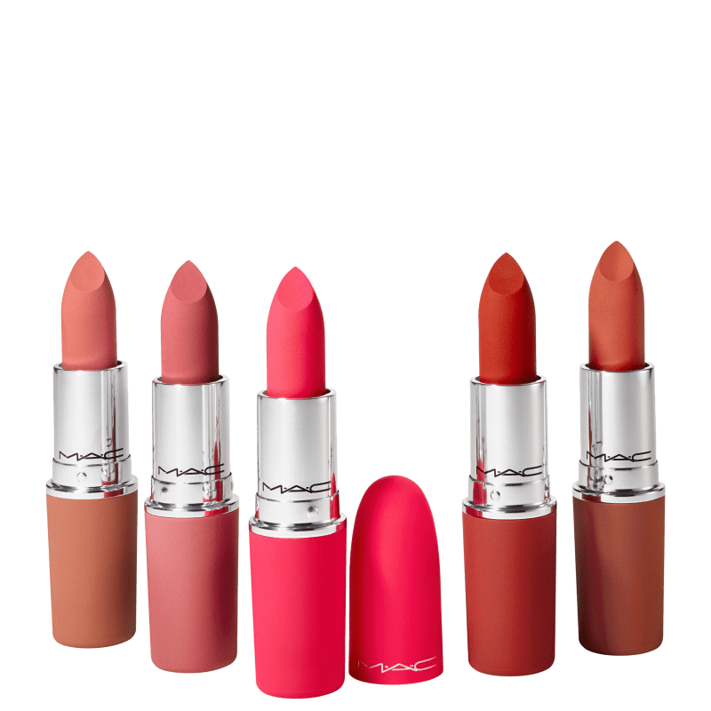 Kit M·A·C Powder Kiss Showstopper Lipstick (5 Produtos)