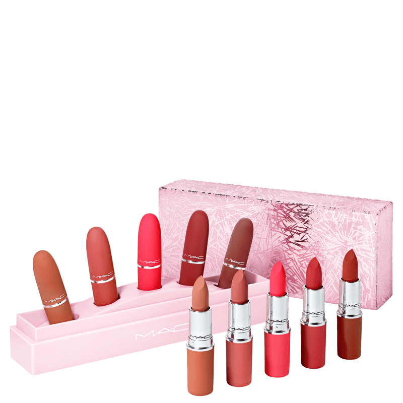 Kit M·A·C Powder Kiss Showstopper Lipstick (5 Produtos)