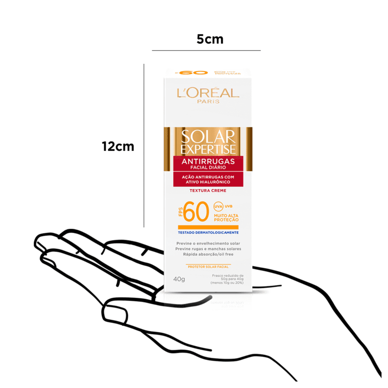 L'Oréal Paris Solar Expertise Antirrugas FPS 60 - Protetor Solar Facial 40g