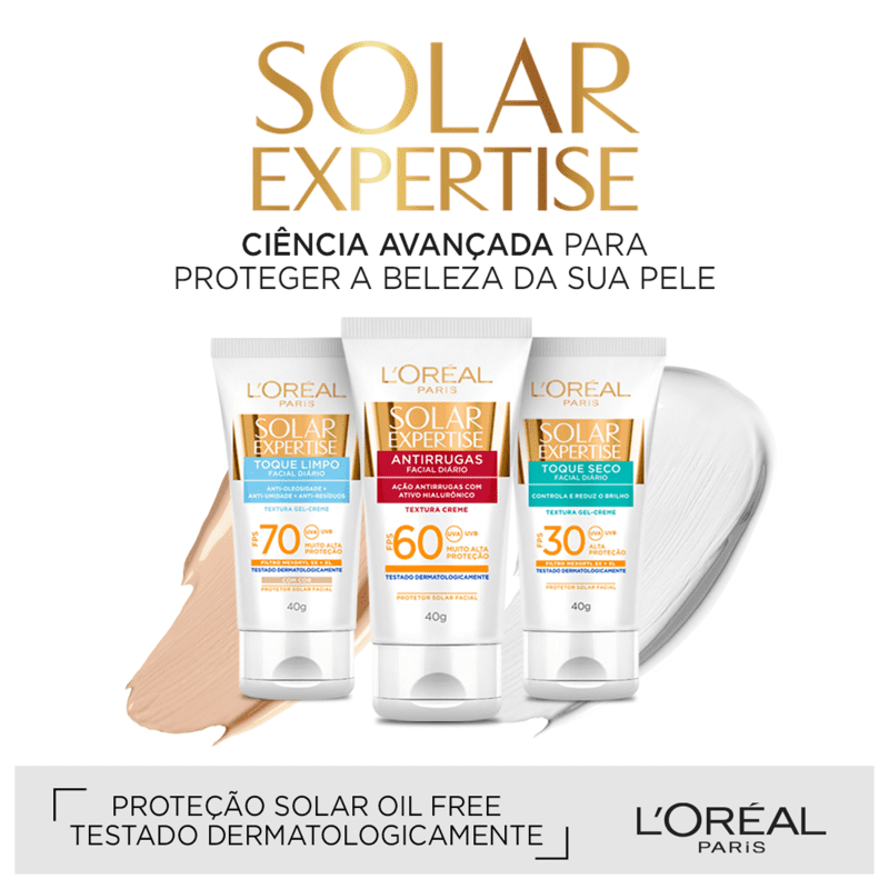 L'Oréal Paris Solar Expertise Antirrugas FPS 60 - Protetor Solar Facial 40g