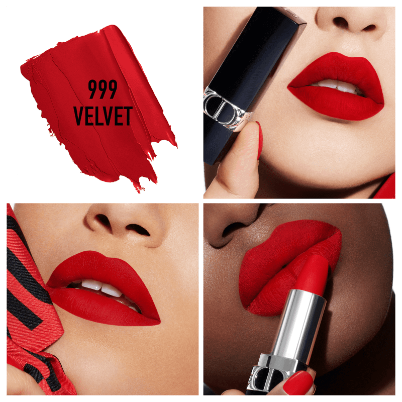 Batom Aveludado Dior Rouge Recarregável 999 Velvet 3,5g