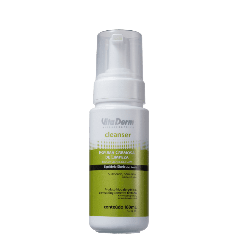 Vita Derm Cleanser - Espuma de Limpeza Facial 160ml Menor preço em Vita Derm Cleanser - Espuma de Limpeza Facial 160ml