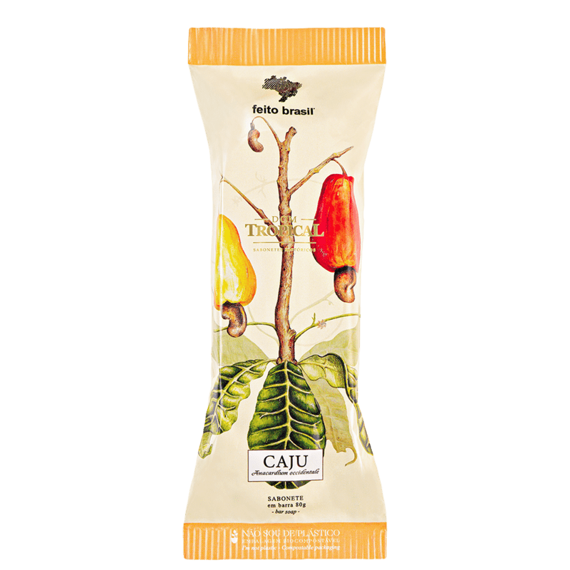 Sabonete em Barra Feito Brasil Dom Tropical Caju 80g