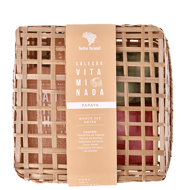 Kit Feito Brasil Vitaminada Néctar de Banho Papaia (3 Produtos)