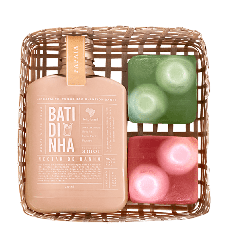 Kit Feito Brasil Vitaminada Néctar de Banho Papaia (3 Produtos)