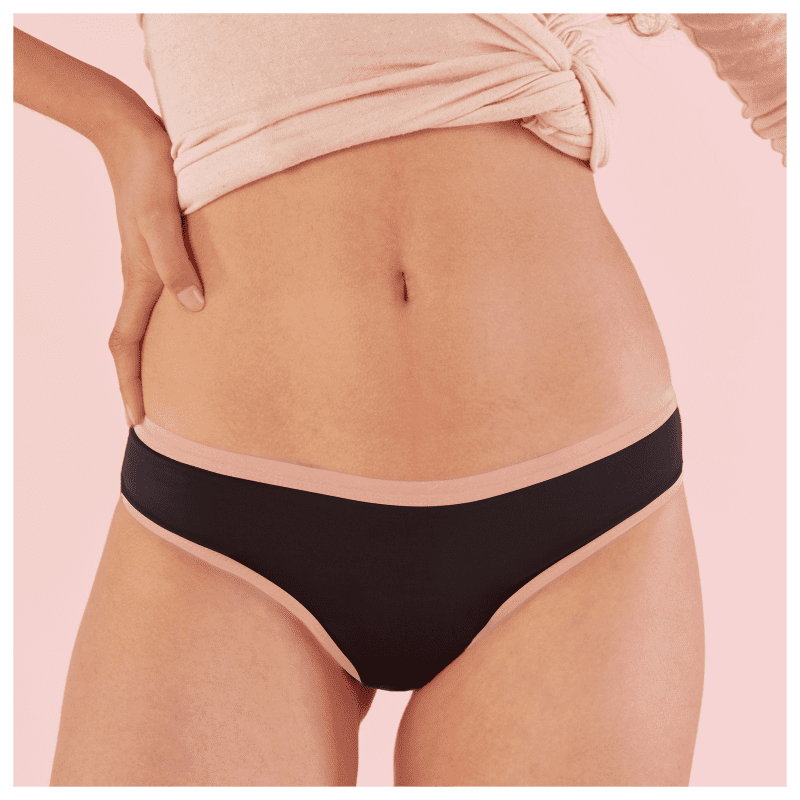 Calcinha Absorvente Pantys Comfy Fluxo Moderado Preta e Rosa G
