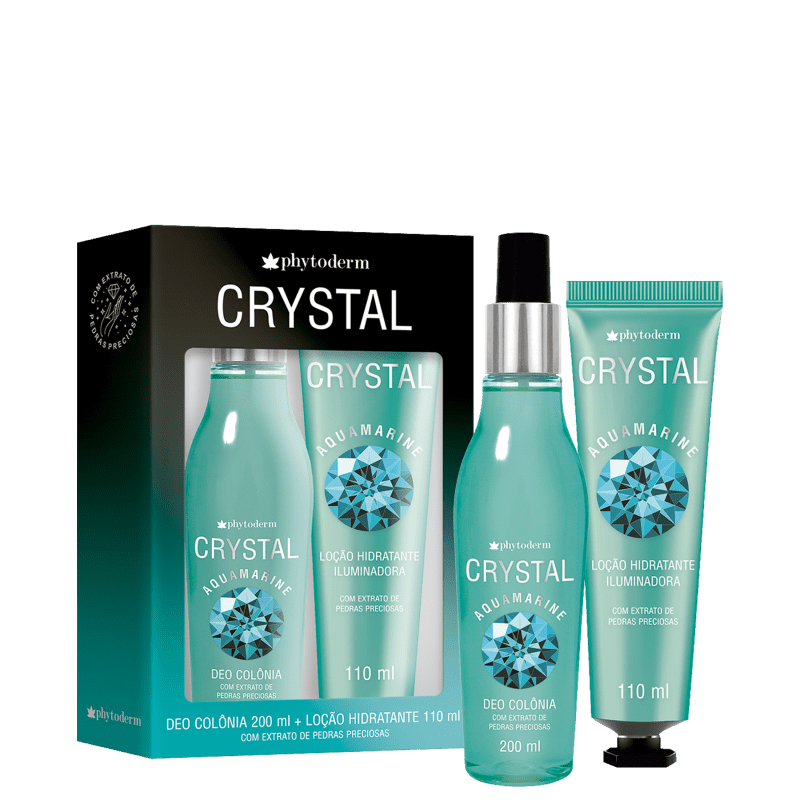 Conjunto Crystal Aquamarine Phytoderm Feminino - Body Spray 200ml + Loção Hidratante 110ml Menor preço em Conjunto Crystal Aquamarine Phytoderm Feminino - Body Spray 200ml + Loção Hidratante 110ml