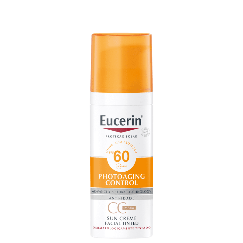 Eucerin Sun Creme Tinted FPS 60 Média - CC Cream 50ml Menor preço em Eucerin Sun Creme Tinted FPS 60 Média - CC Cream 50ml