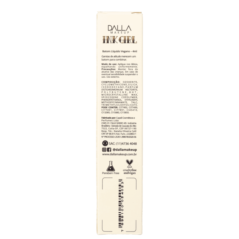 Dalla Makeup Ink Girl Be Brave - Batom Líquido 4ml