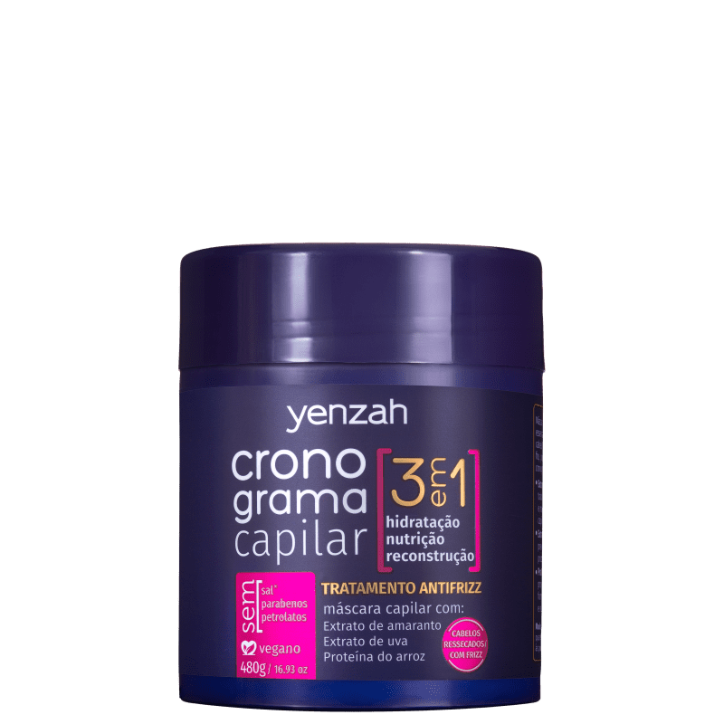 Yenzah Cronograma Capilar 3 em 1 Antifrizz - Máscara Capilar 480g