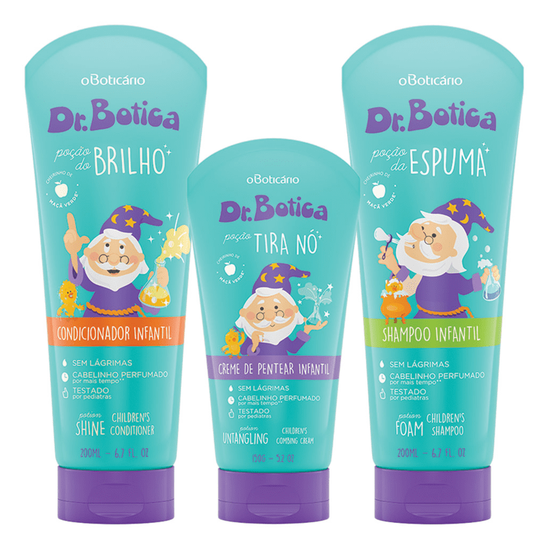 Combo Cabelinho Perfumado Dr. Botica: Shampoo + Condicionador + Creme de Pentear