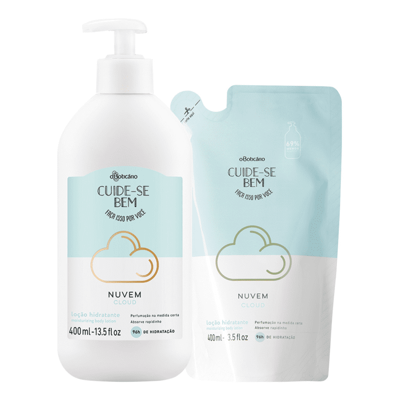 Combo Cuide-Se Bem Nuvem: Loção Hidratante Corporal 400ml + Refil