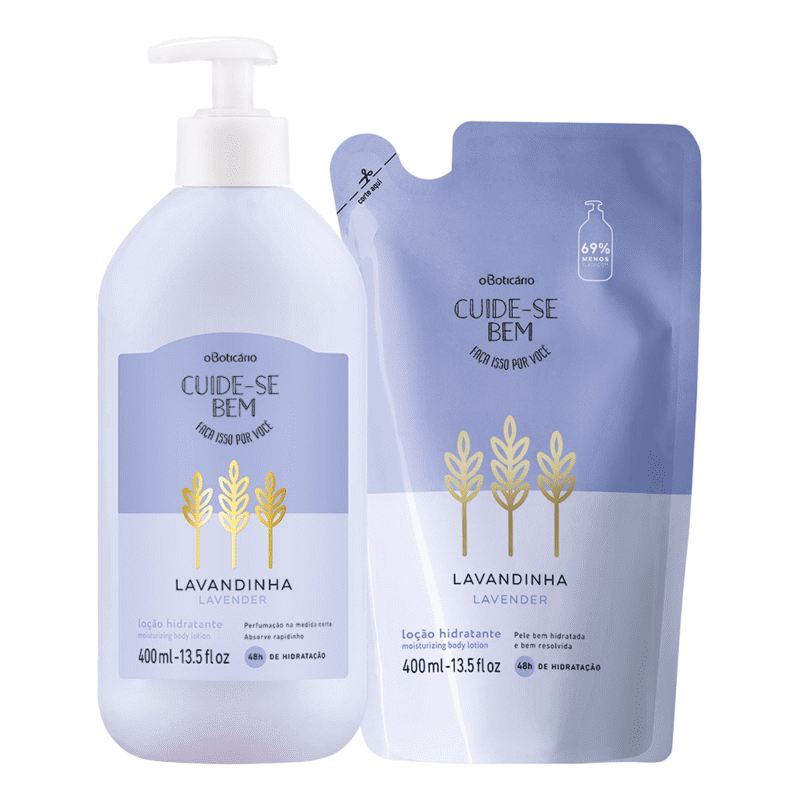 Combo Cuide-se Bem Lavandinha: Loção Corporal Hidratante 400ml + Refil 400ml