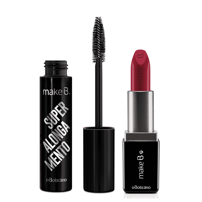 Combo Make B.: Máscara Superalongamento + Batom Cremoso Revolution Red