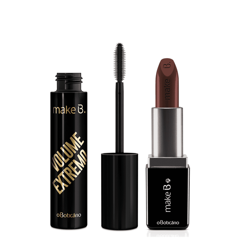Combo Make B.: Máscara Volume Extremo + Batom Cremoso Revolution Brown