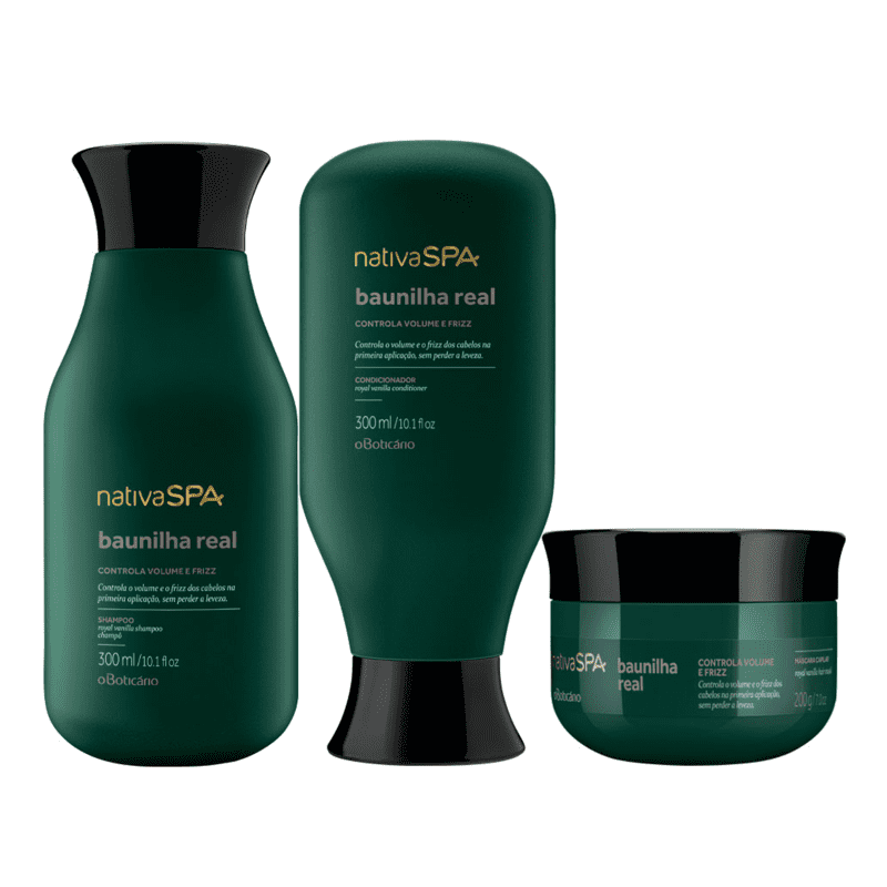 Combo Nativa SPA Baunilha Real: Shampoo + Condicionador + Máscara Capilar