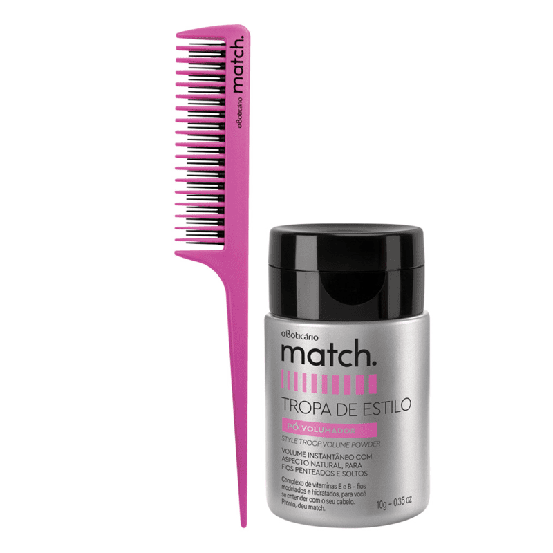 Combo Match Volume: Pente para Volume + Pó Volumador