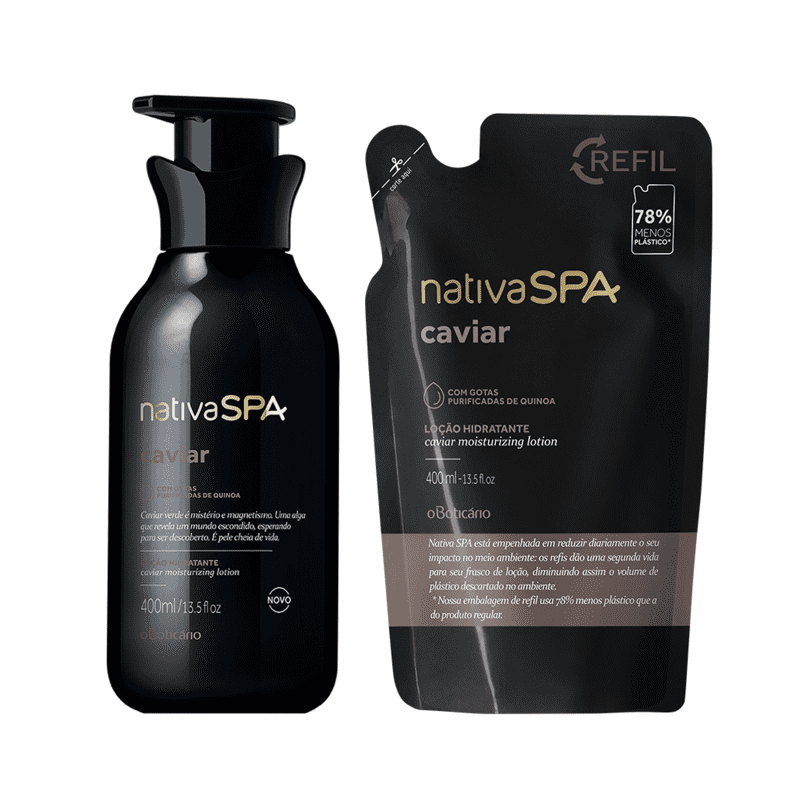 Combo Nativa Spa Caviar: Loção Hidratante Corporal + Refil Loção Hidratante Corporal