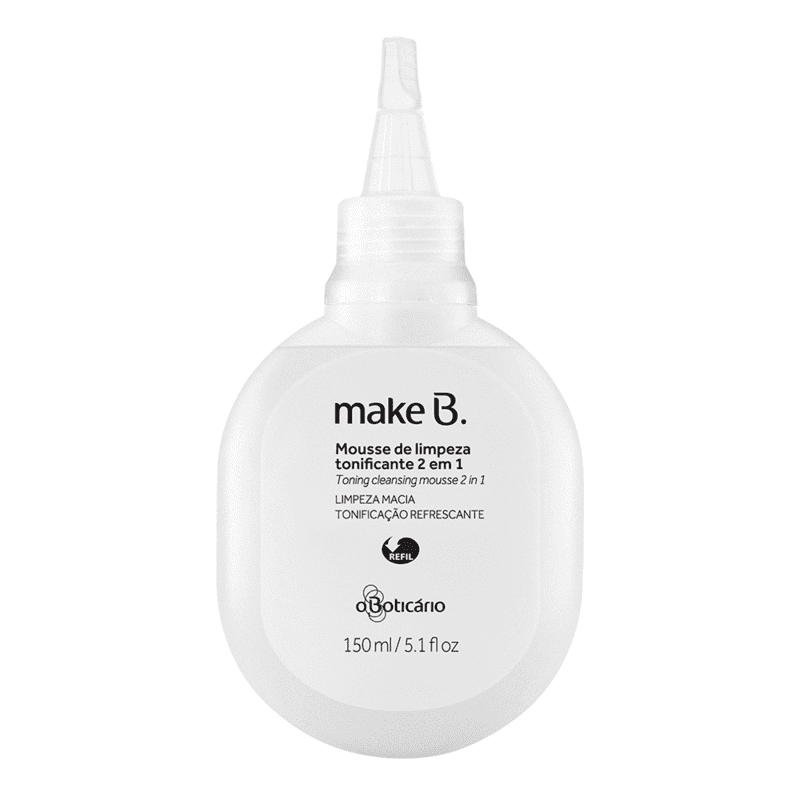 Refil Mousse de Limpeza Tonificante 2 em 1 Make B. Skin 150ml
