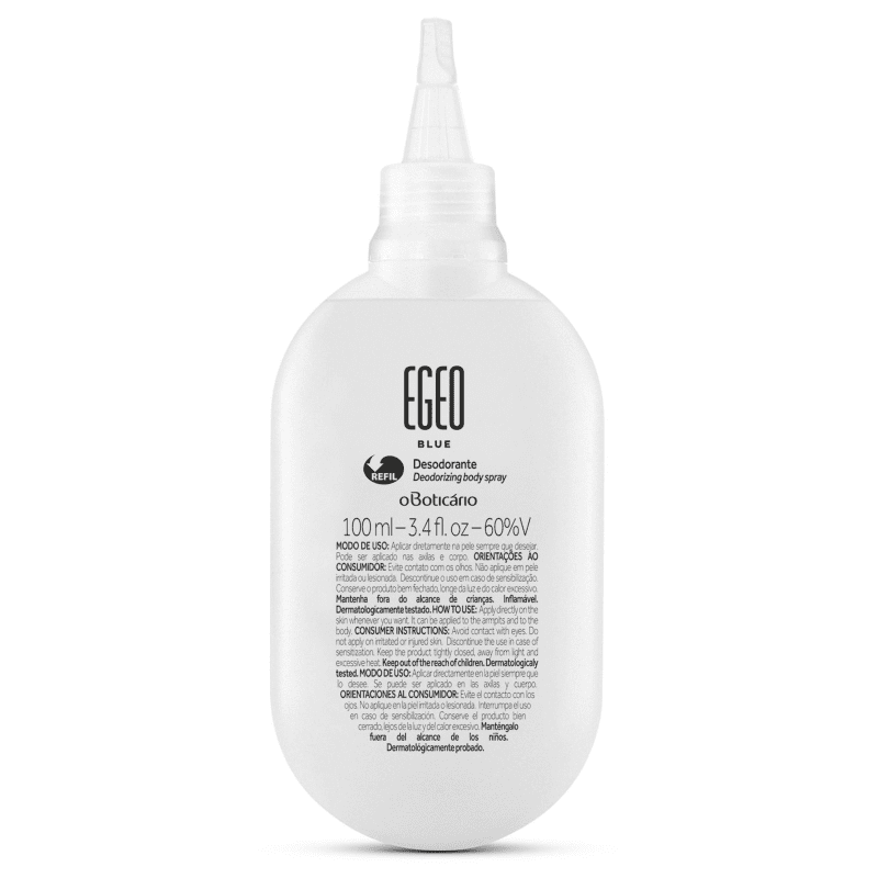 Refil Desodorante Body Spray Egeo Blue, 100ml