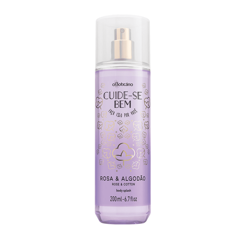 Body Splash Cuide-se Bem Rosa e Algodão, 200ml