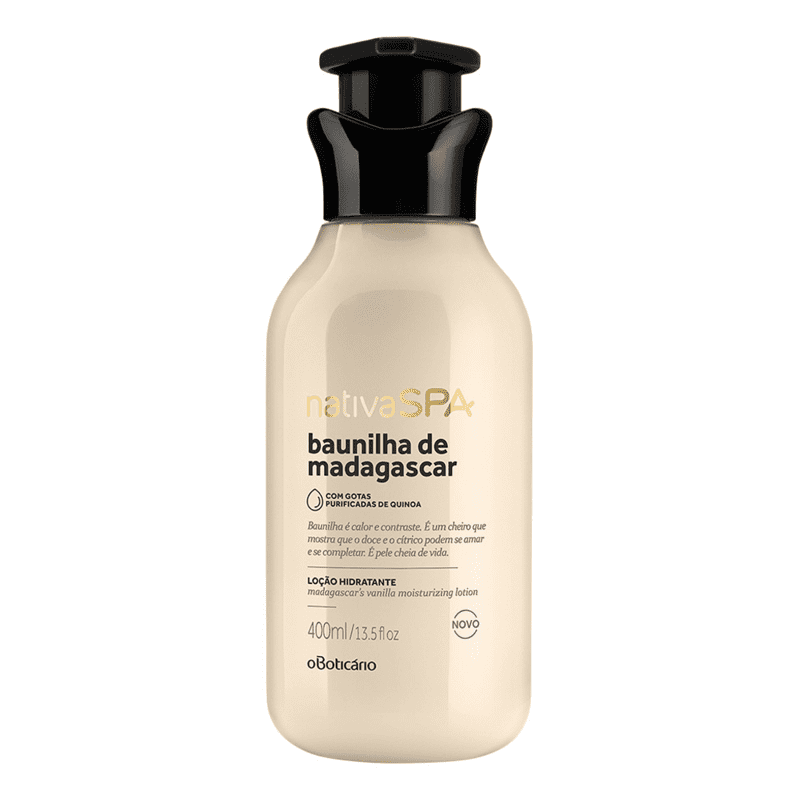 Loção Hidratante Desodorante Corporal Nativa SPA Baunilha de Madagascar 400ml